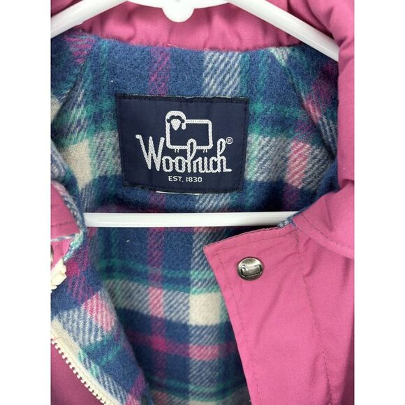 Vintage WOOLRICH Woman's Size Medium/Large Pink Flannel Lined Jacket‎ Coat - Picture 2 of 3